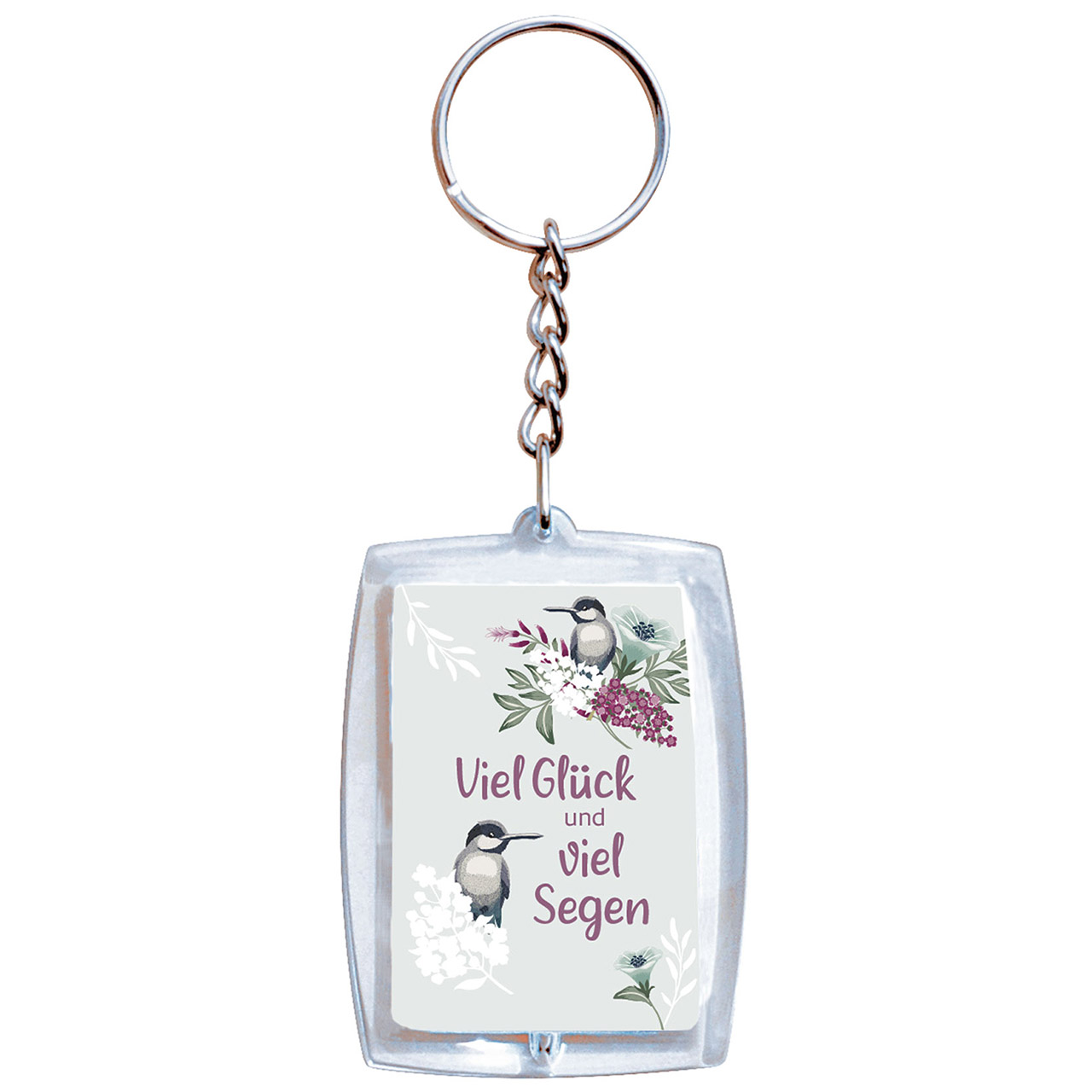 Viel Glück und viel Segen Schlüsselanhänger - Viel Glück und viel Segen - Kolibri Äste Blüten