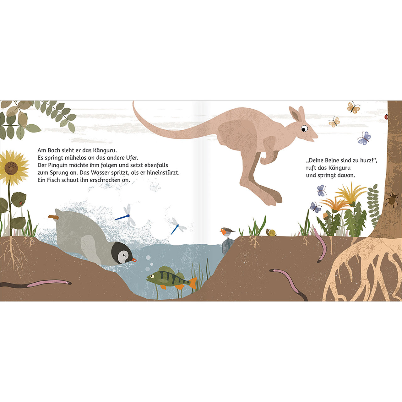 Geschenkbuch - So wunderbar bist du - Igel Rotkehlchen Schmetterlinge Stein Blumen
