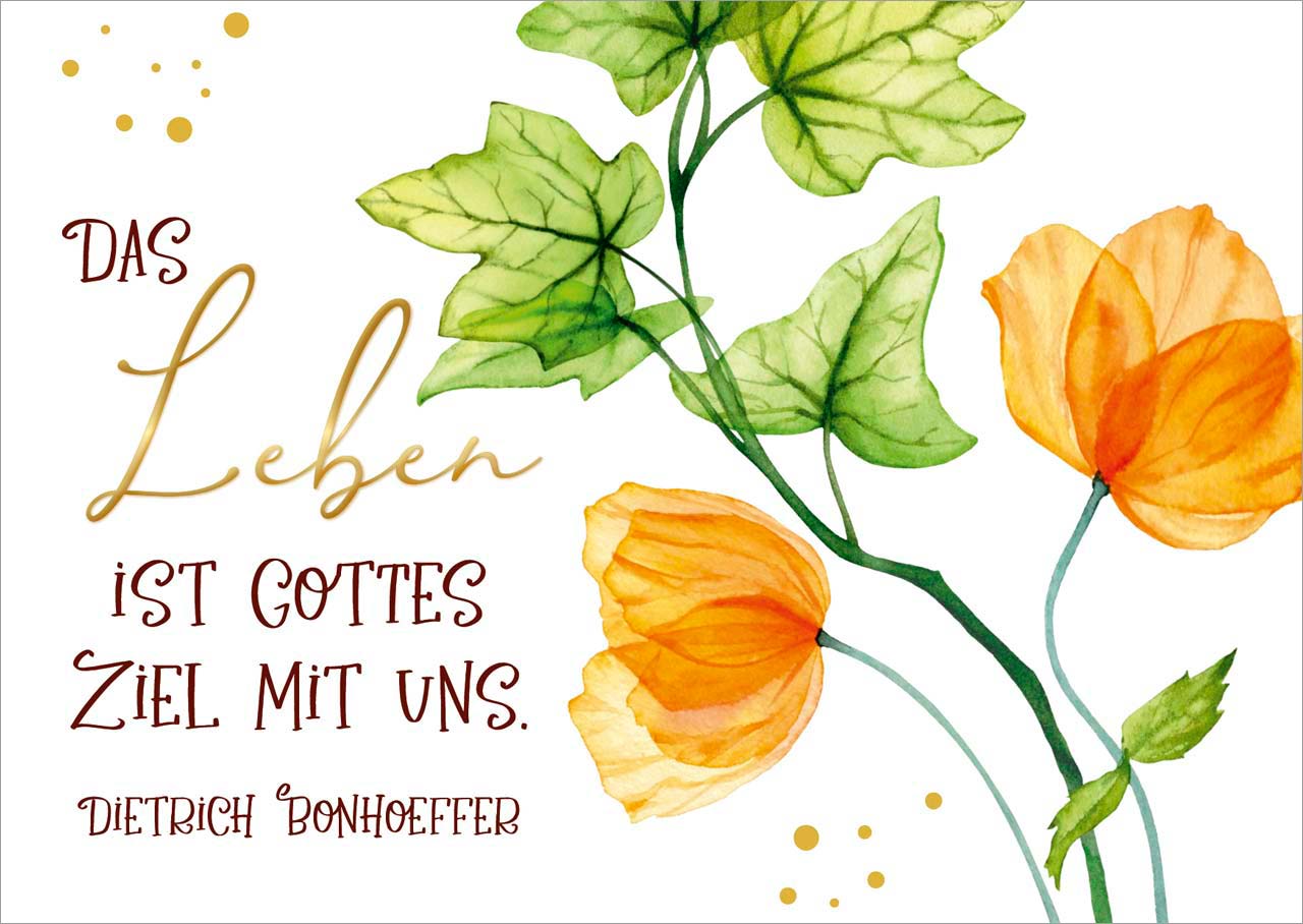 Postkarten - Postkarte Das Leben   10EX - Blumen Blätter Punkte