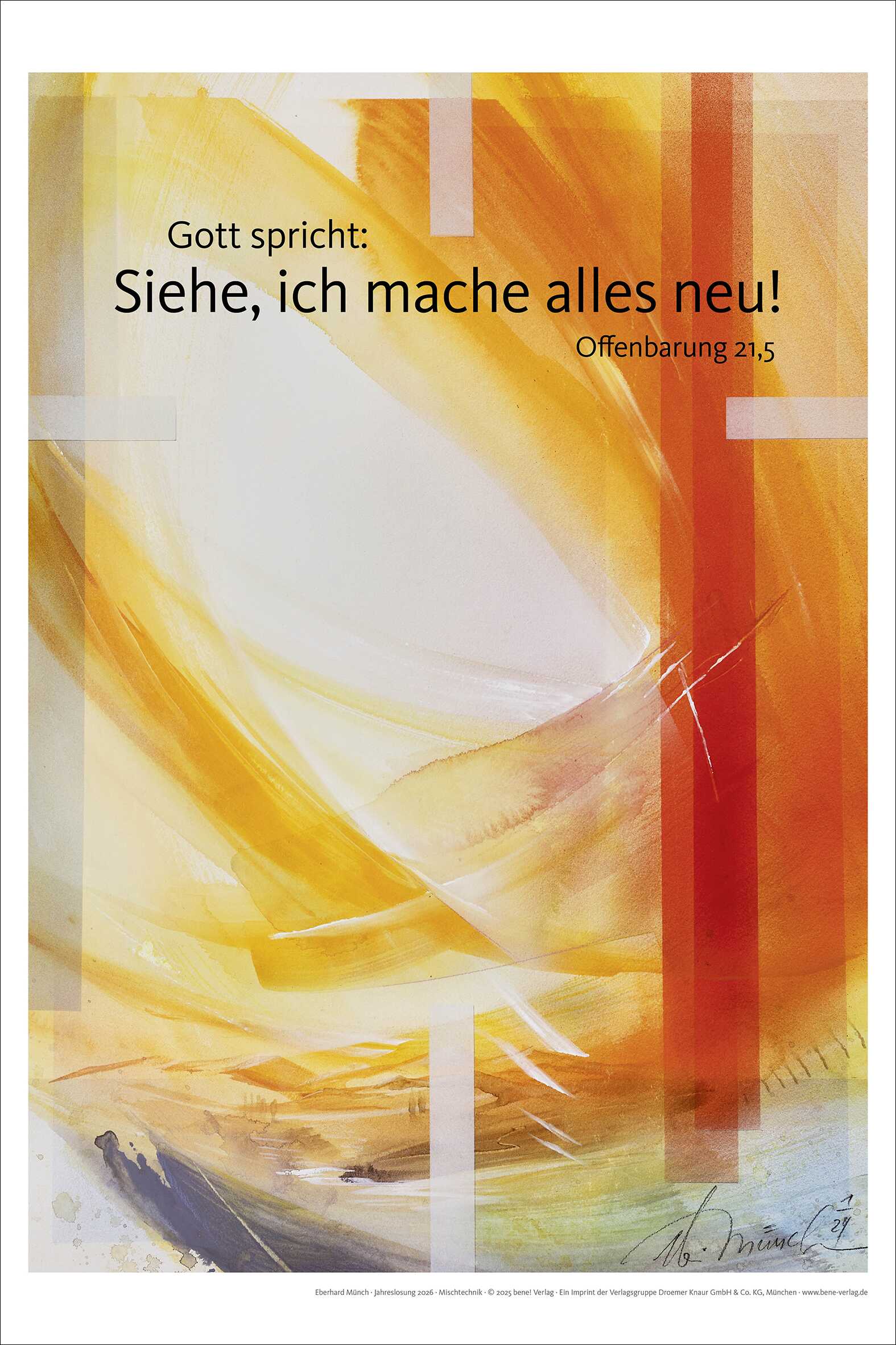 Poster - Kunstdruck 40 x 60 cm 'Siehe, ich mache alles neu!          Offenbarung 21,5'