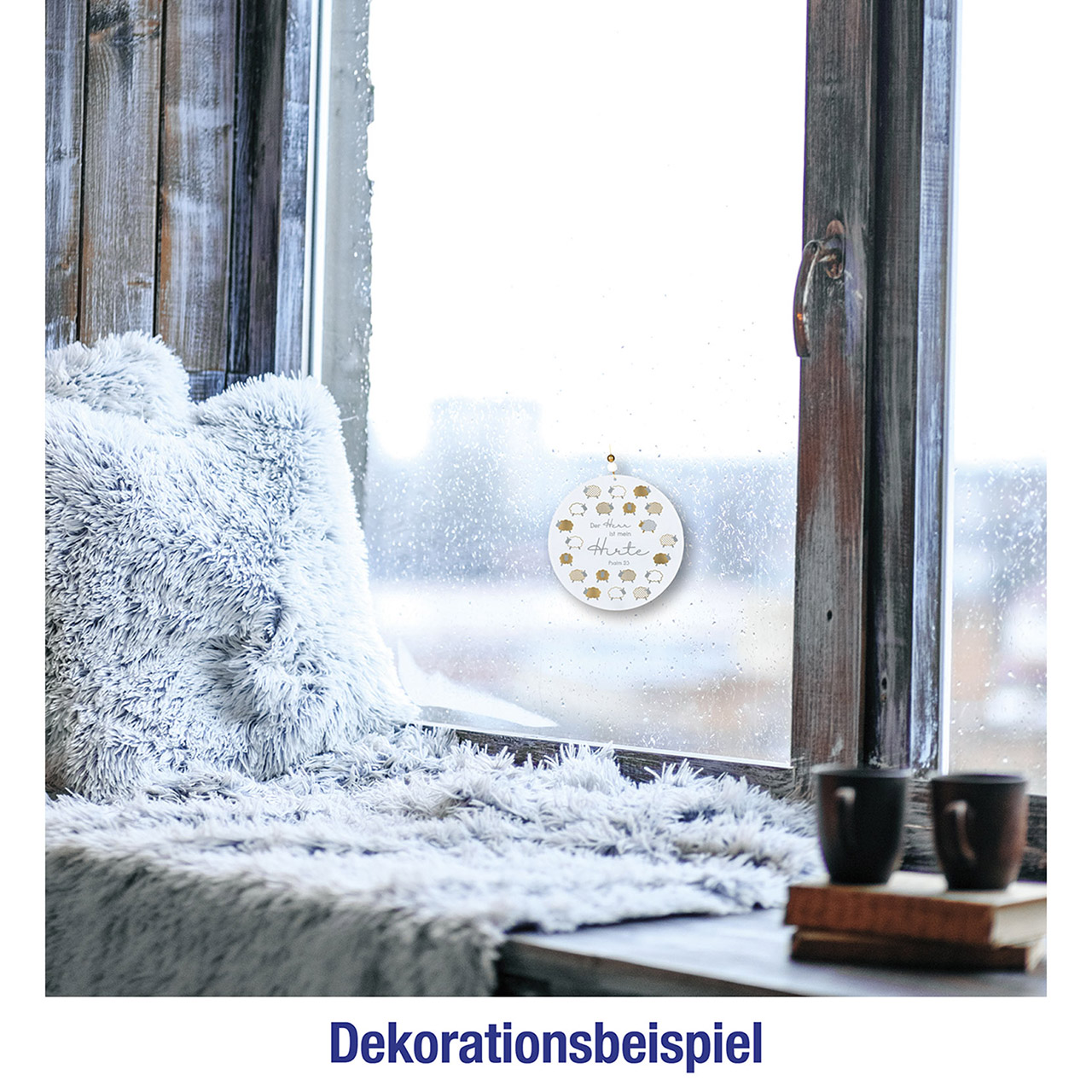 Deko-Anhänger - Der Herr ist mein Hirte - Schafe mit Gold-Veredelung