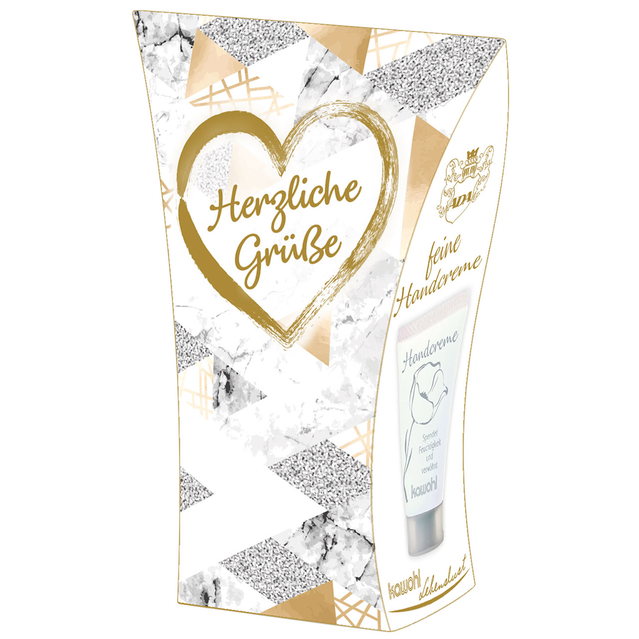 Herzliche Grüße Handcreme - Herzliche Grüße - goldenes Herz / Grafik
