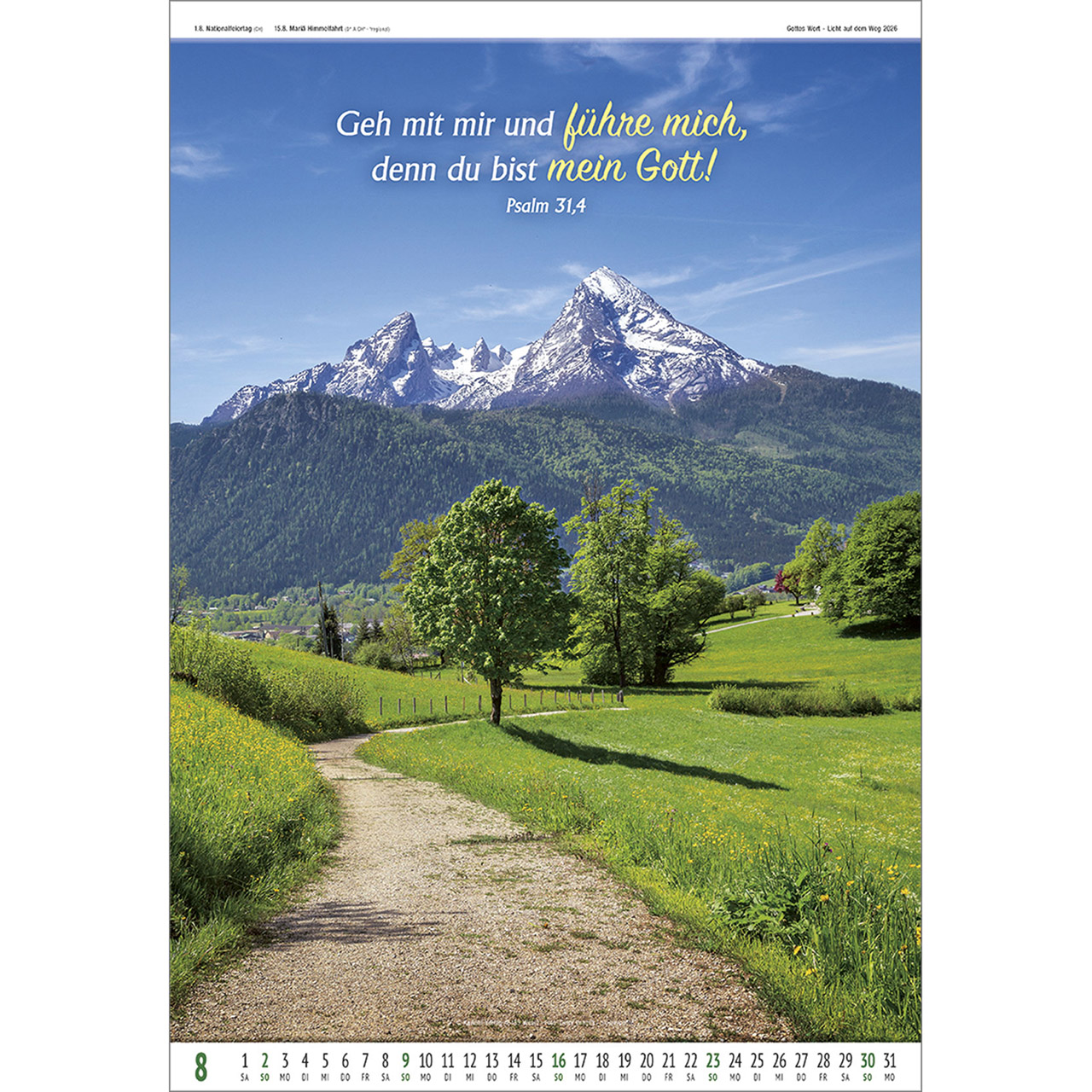Wandkalender - Gottes Wort - Licht auf dem Weg 2026