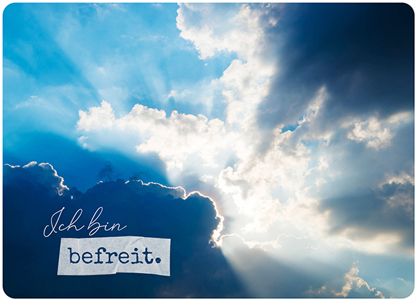 Postkarte - Postkarte 'Ich bin befreit' 1EX - Himmel Wolken