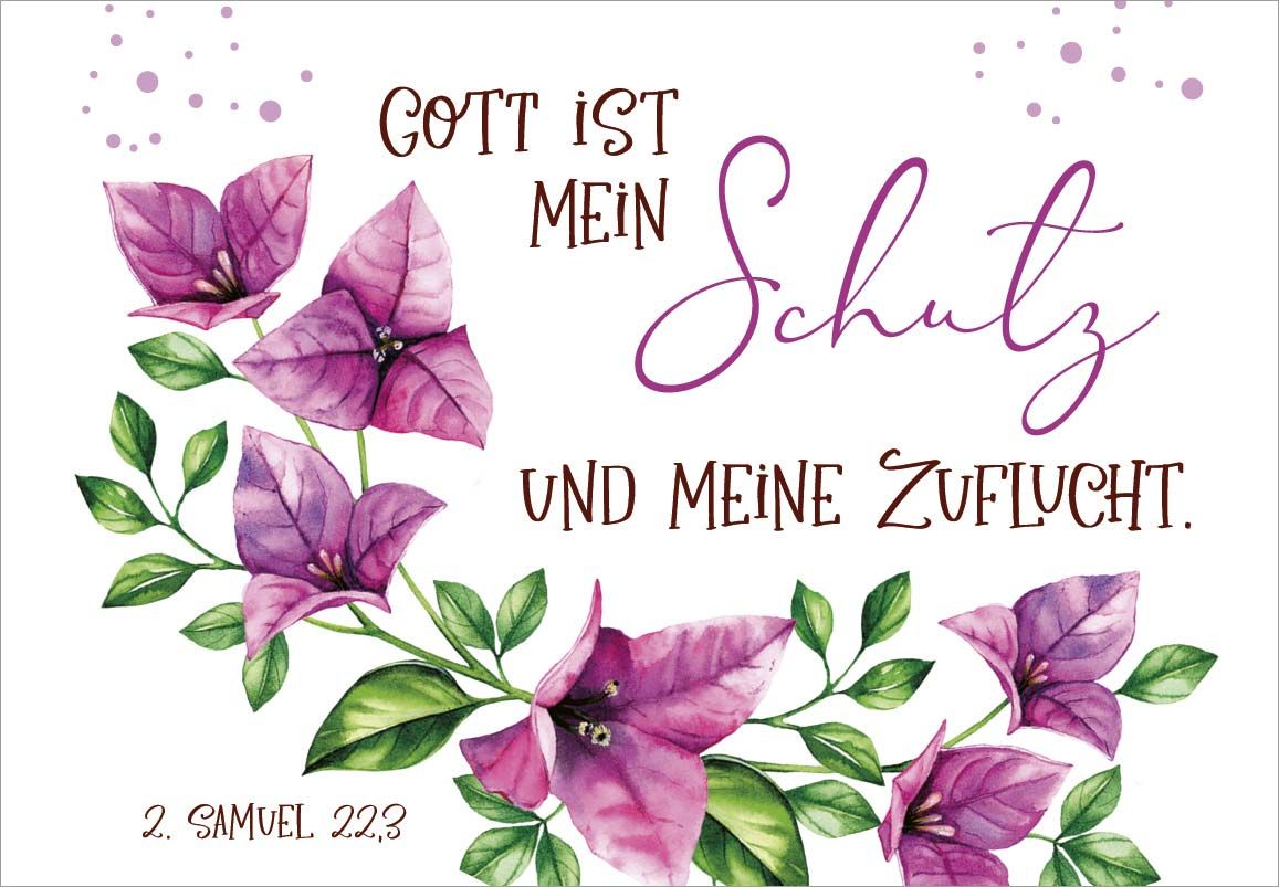 Karten-Box Papier - Neujahrslose "Getragen durch alle Zeiten" - Box Karte Blume Blüte Blätter