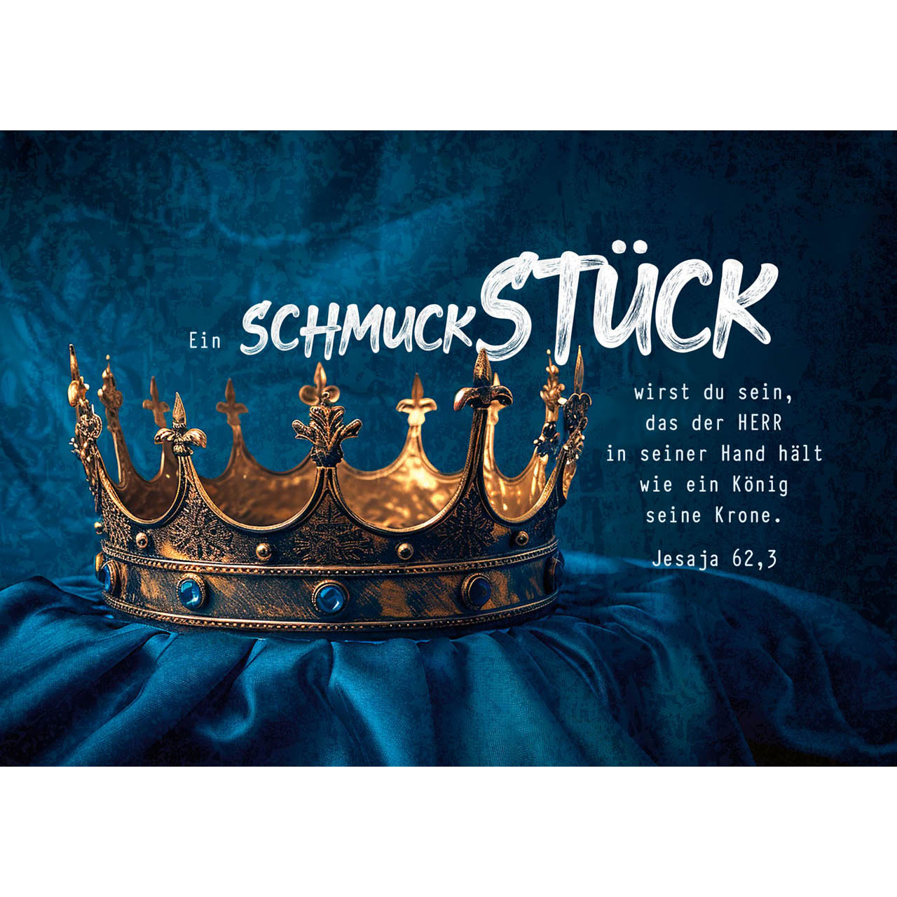 Postkarten - Postkarte 'Ein Schmuckstück' 12X - Krone Stoff Muster