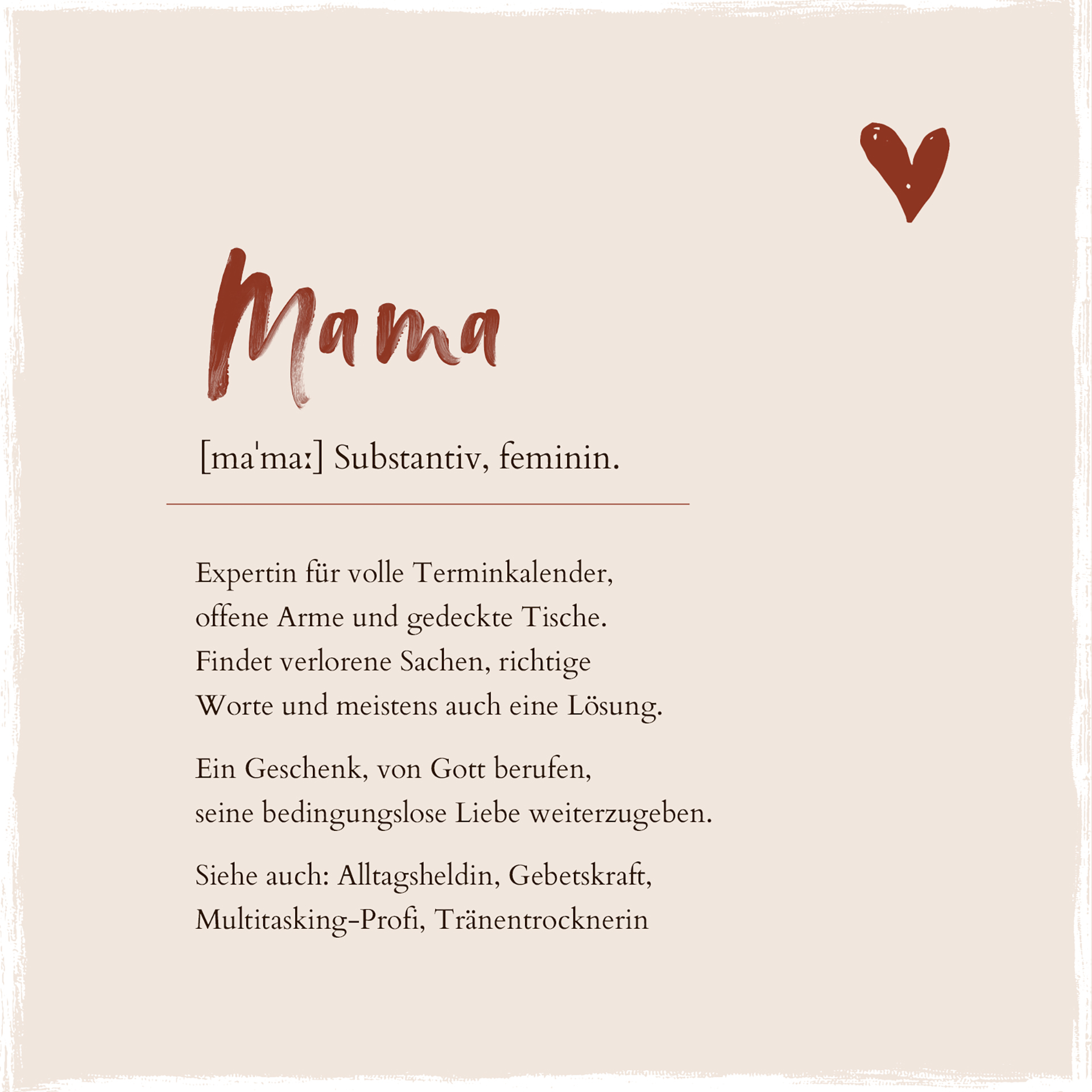 Wanddekoration - Holzschild "Mama"