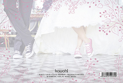 Faltkarte - Zur Hochzeit viel Glück und viel Segen - Braut Bräutigam Beine Schuhe