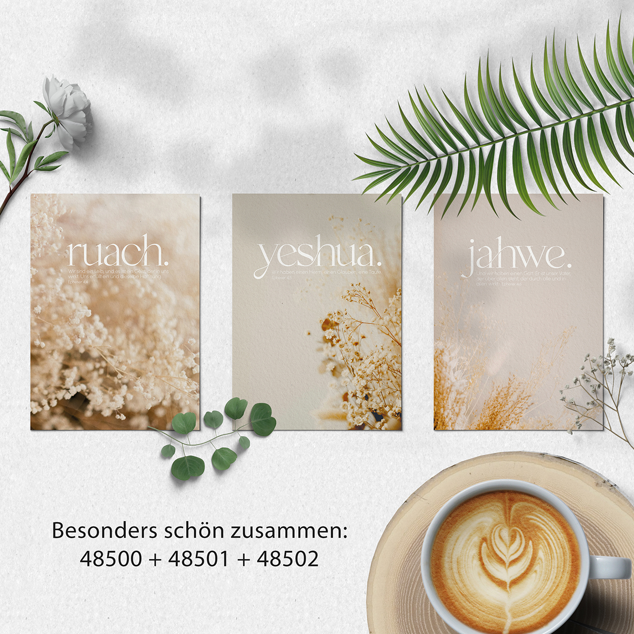 Postkarten - jahwe. - Trockenblumen Samtgras