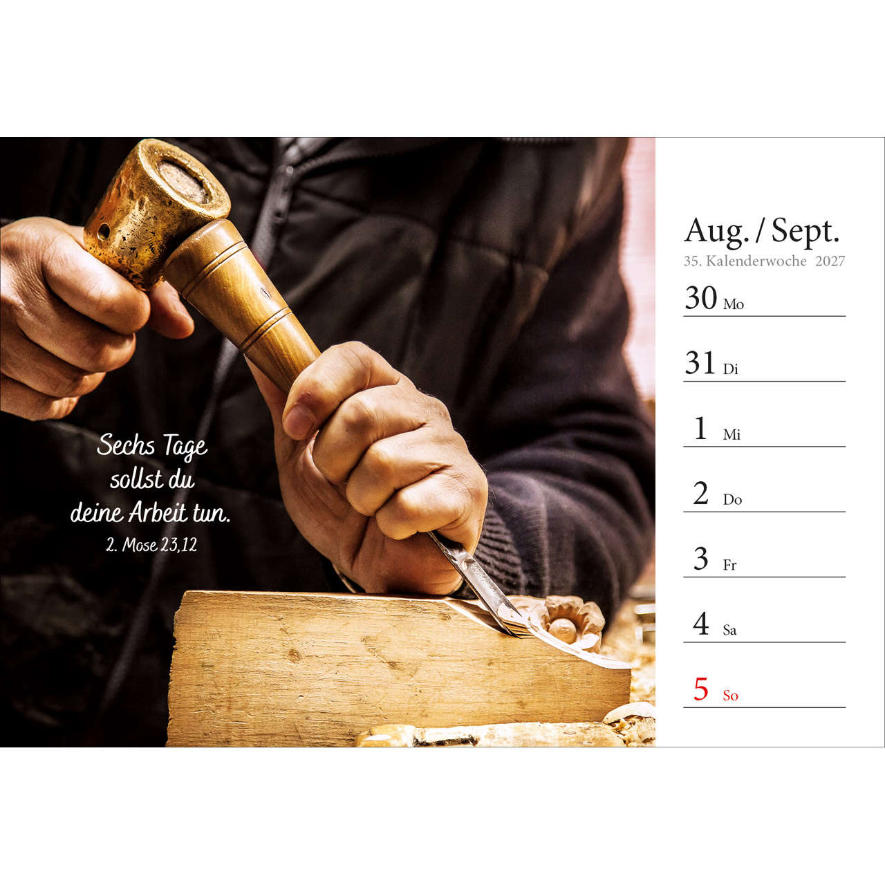 Aufstellkalender - In deine Hand stell ich den Tag 2027