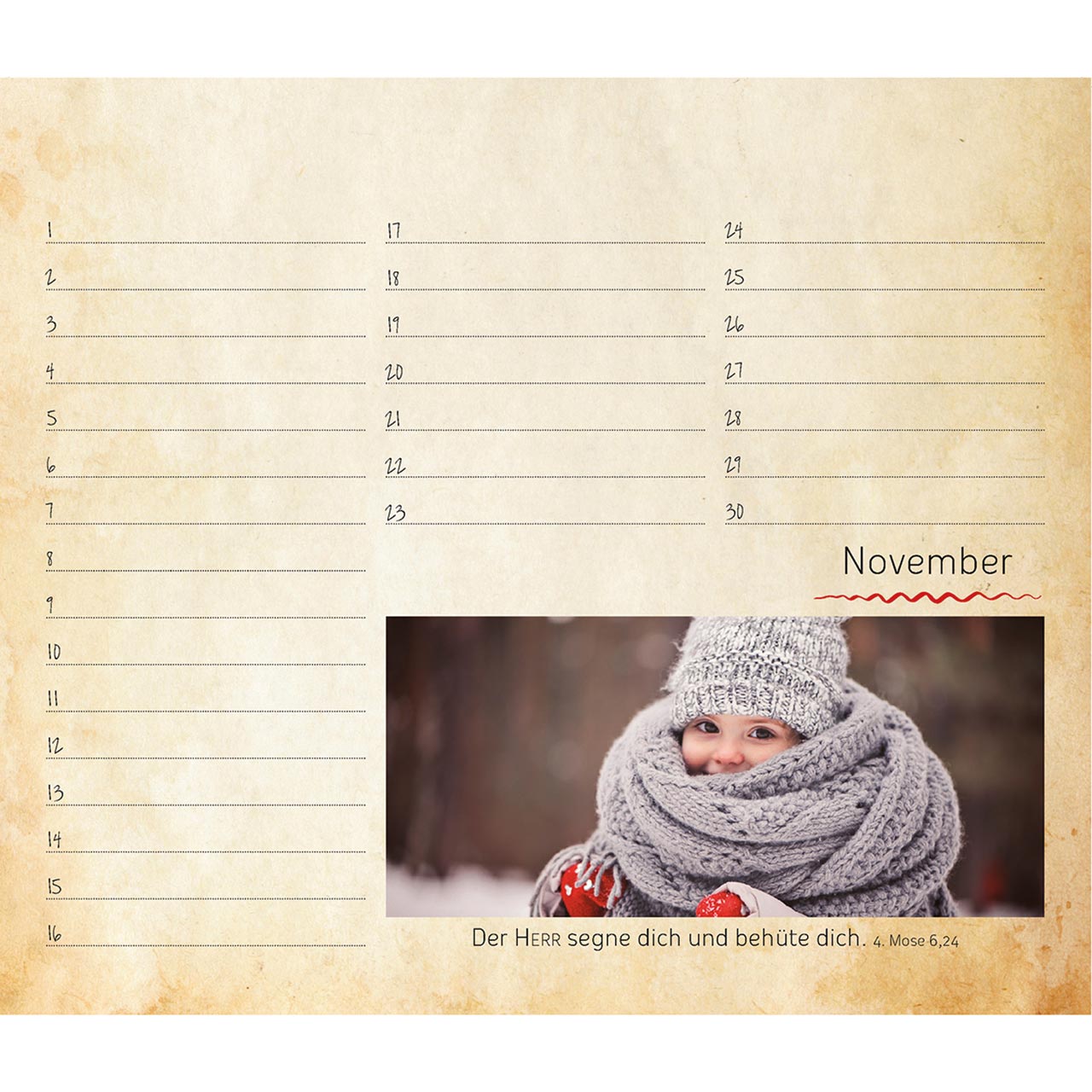 Immerwährender Kalender - Dies ist der Tag, den der Herr macht - See Berge Baum