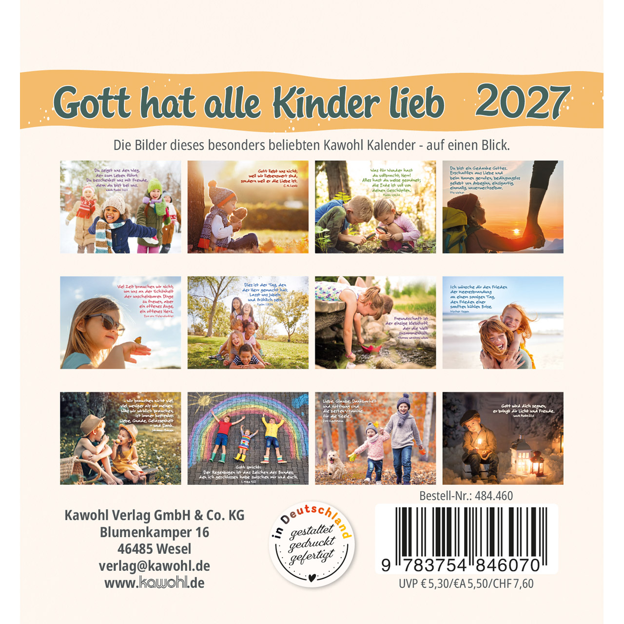 Aufstellkalender - Gott hat alle Kinder lieb 2027