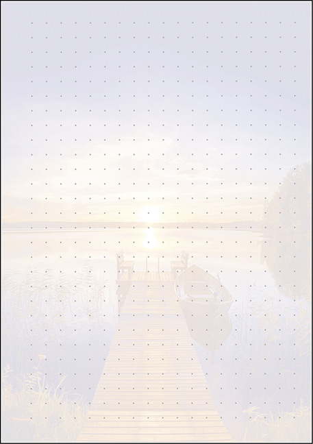 Notizbuch - Ich glaube: hilf meinem Unglauben! - Steg mit Boot am See, Sonnenuntergang