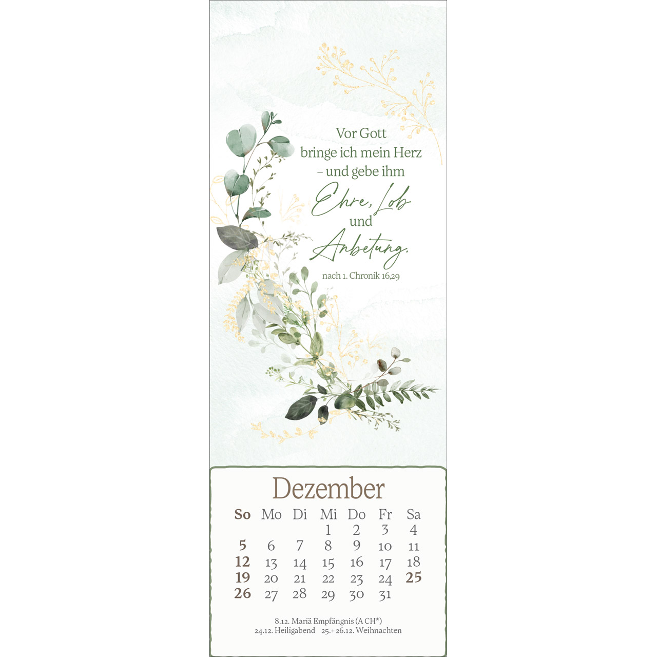 Lesezeichenkalender - Vor dich leg ich, was mich bewegt 2027