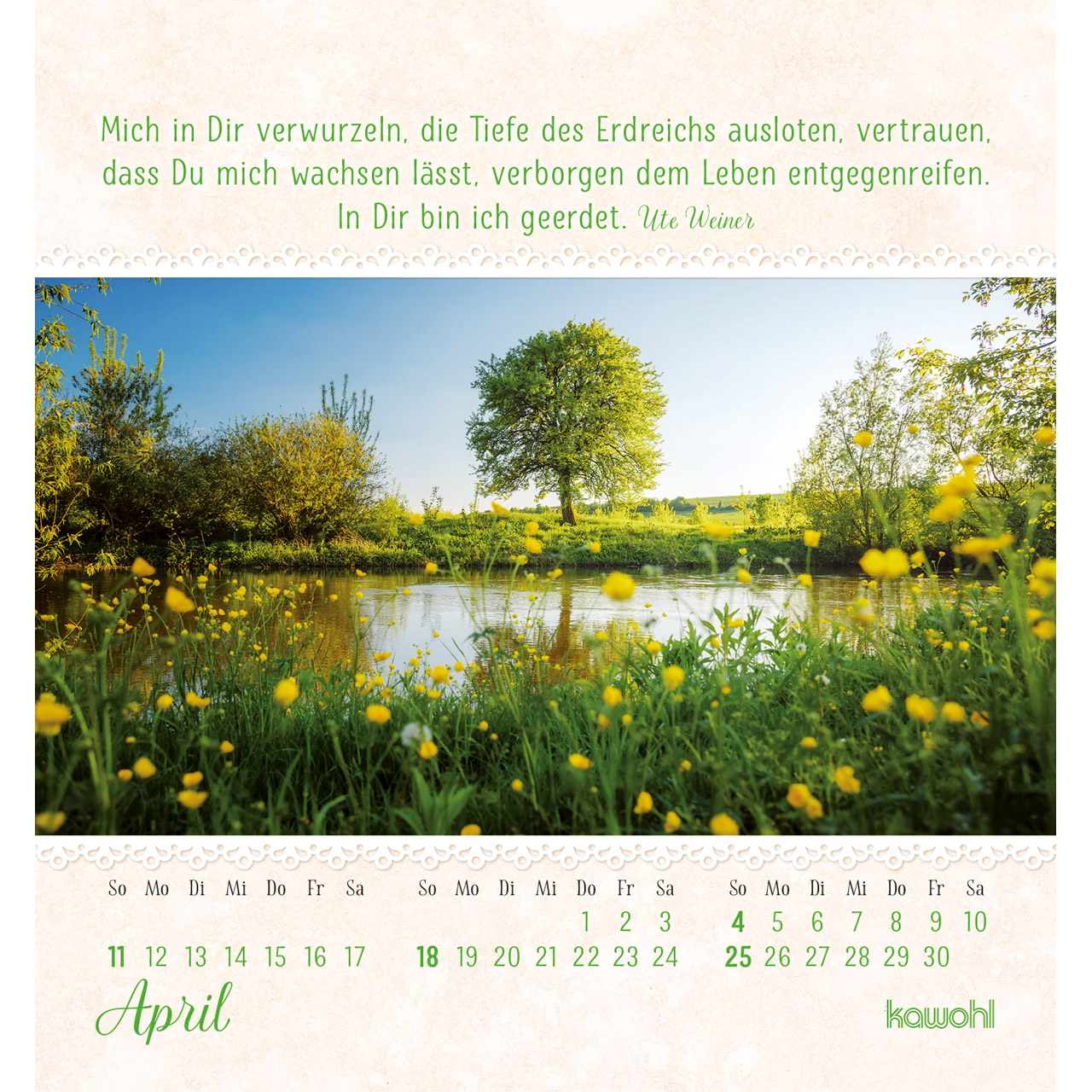 Aufstellkalender - Von Herzen ein gutes Jahr 2027