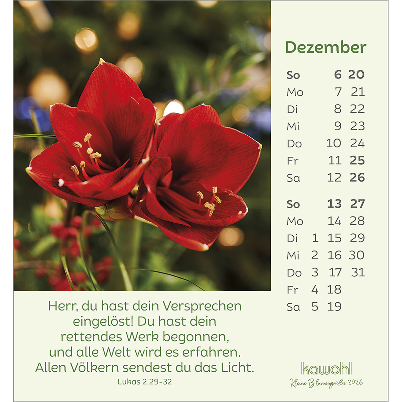 Tischkalender - Kleine Blumengrüße 2026