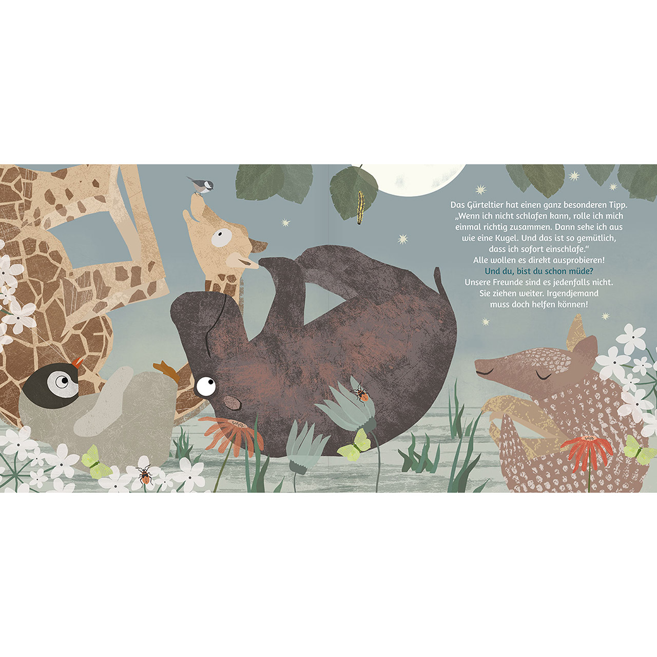 Geschenkbuch - Wunderbare gute Nacht - Pinguin Füchse Schmetterlinge Mond