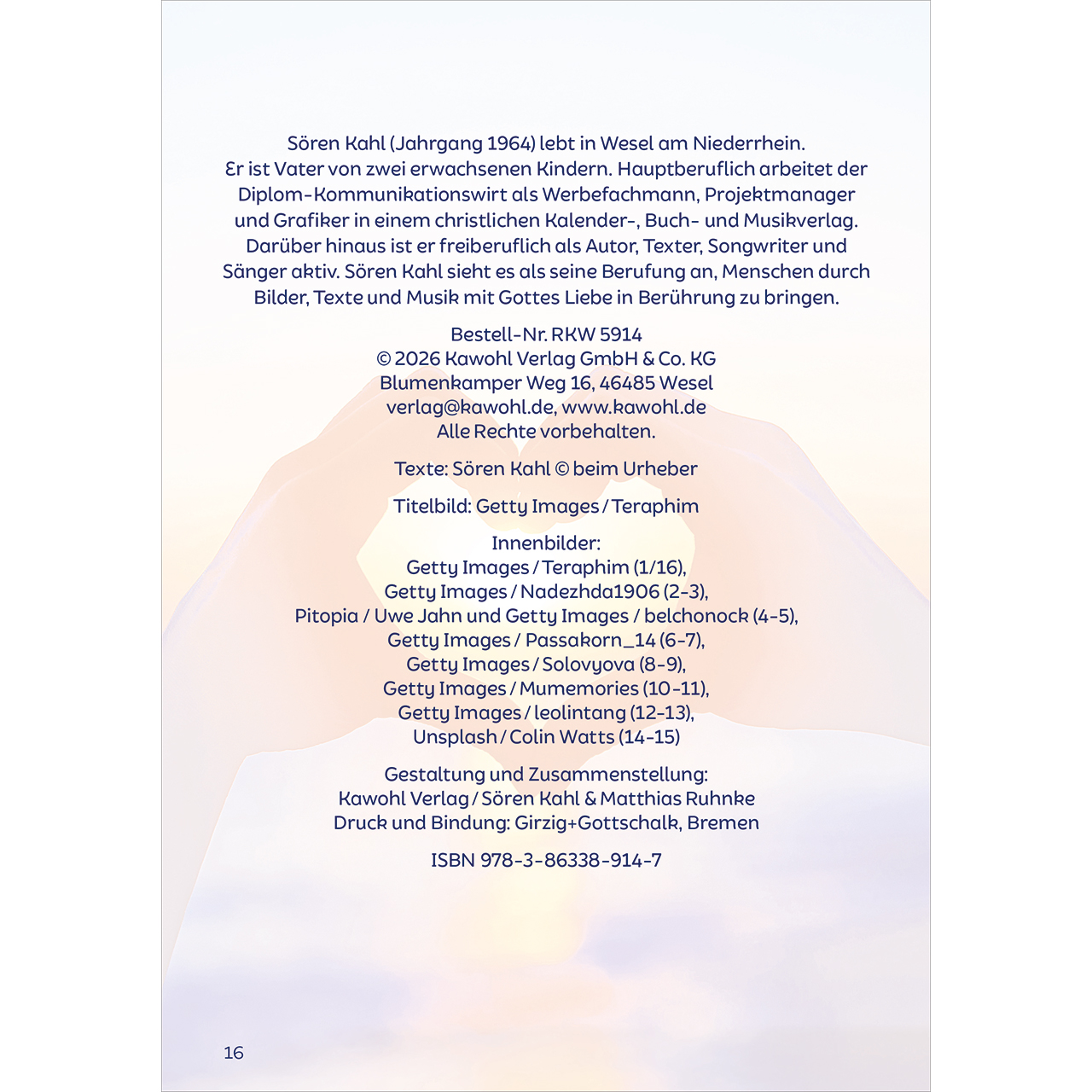 Grußheft - Ein himmlischer Liebesbrief - Hände Herz Sonnenuntergang Sonnenaufgang