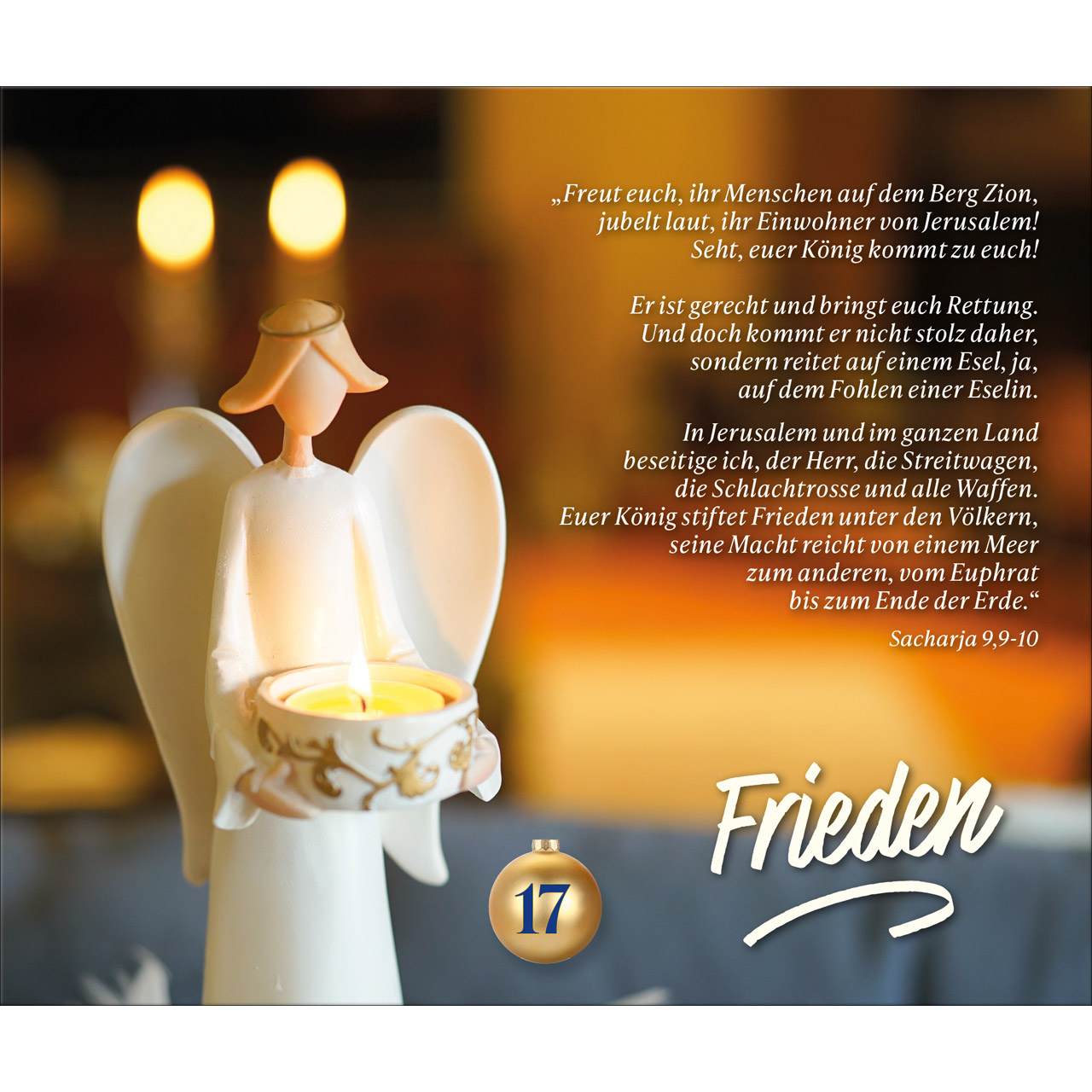 Adventskalender - Wie ein helles Licht in der Nacht - Weihnachtskugel Glas Krippe Maria Josef Jesus Baby Kuh Ochs Esel