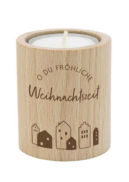 Teelichthalter - O du fröhliche Weihnachtszeit