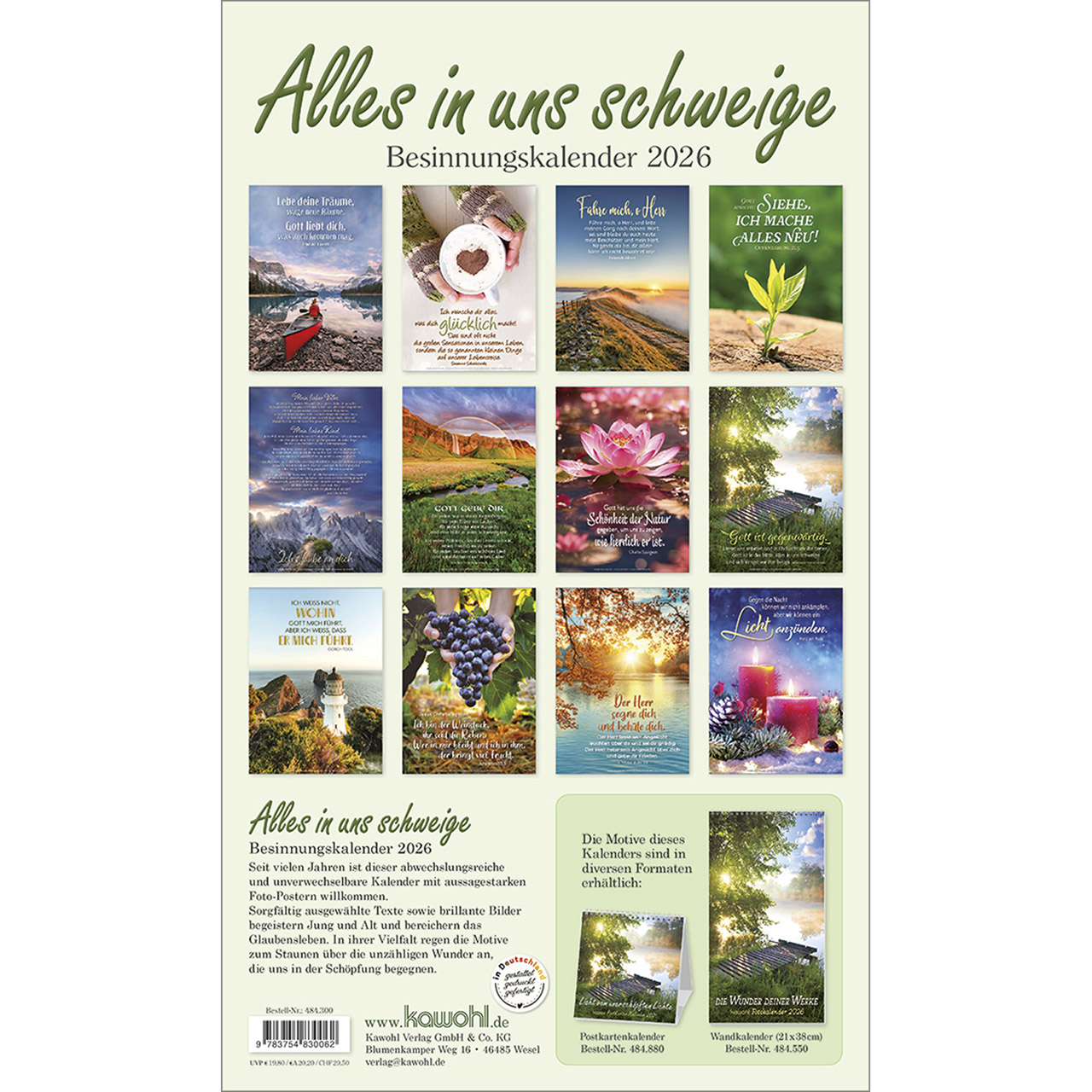 Posterkalender - Alles in uns schweige 2026