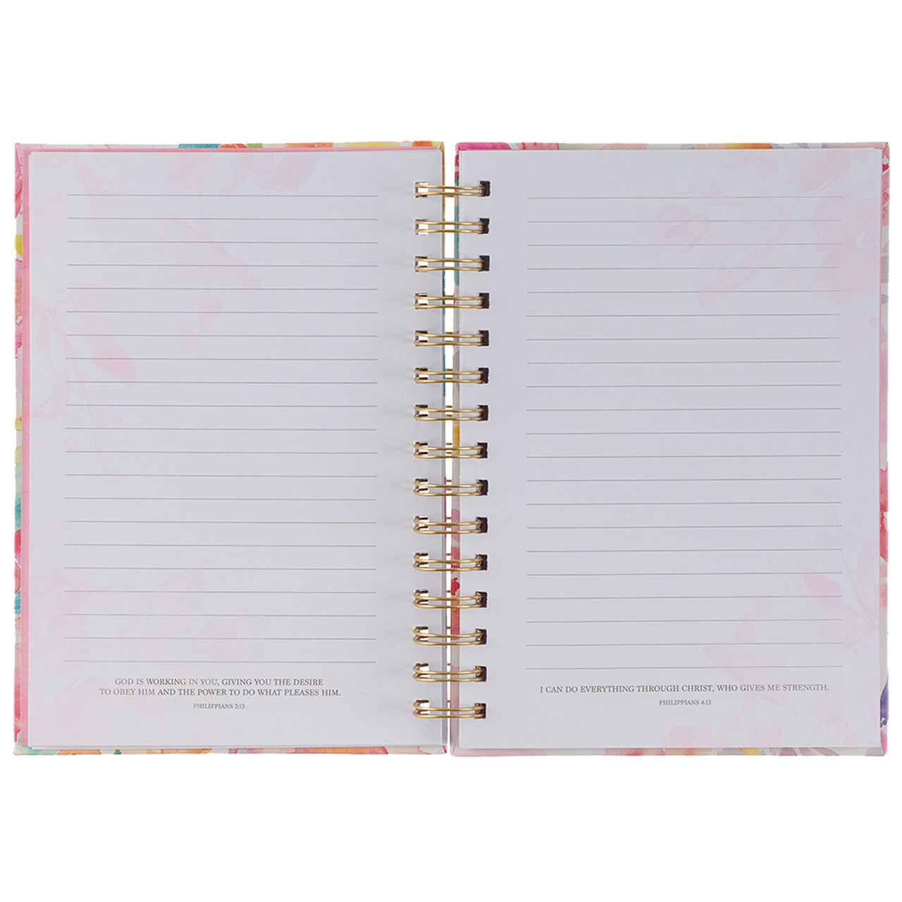 Notizbuch - I can do all things through Christ - Blumen Aquarell