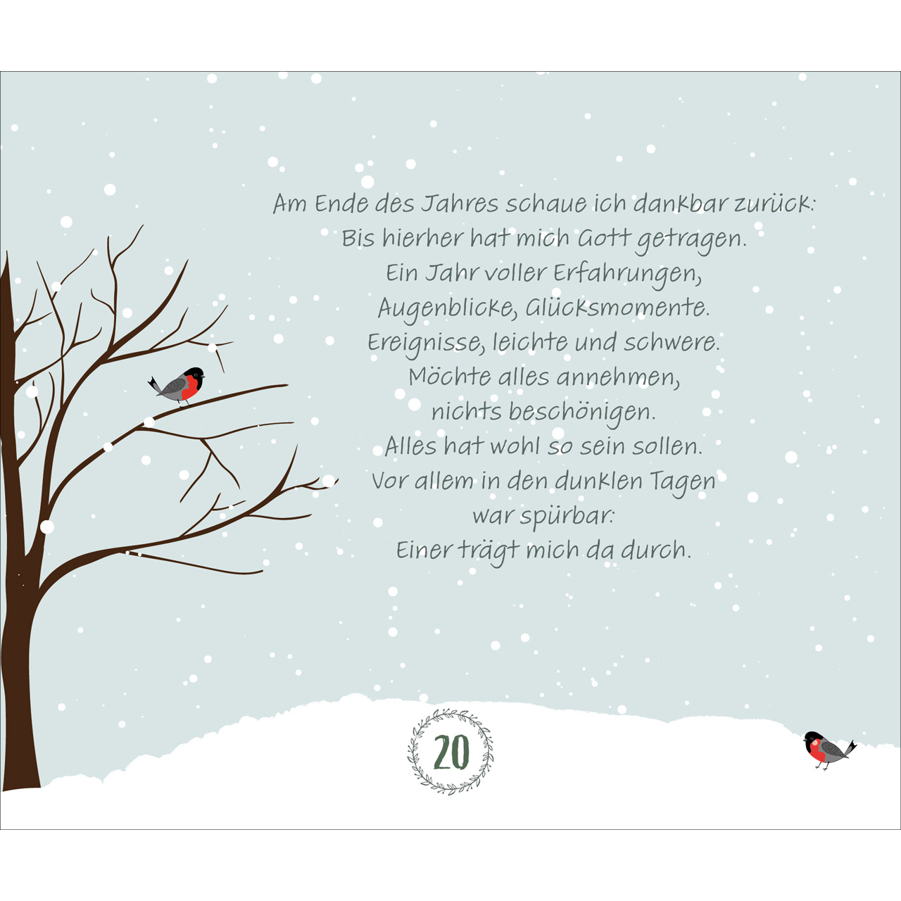 Adventskalender - Besinnliche Impulse von Doro Zachmann - Häuserzeite Winder Schnee Tannenbäume Baum