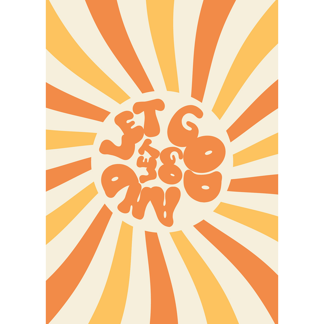 Postkarten - Let go and let God - Wirbel farbenfroh bunt