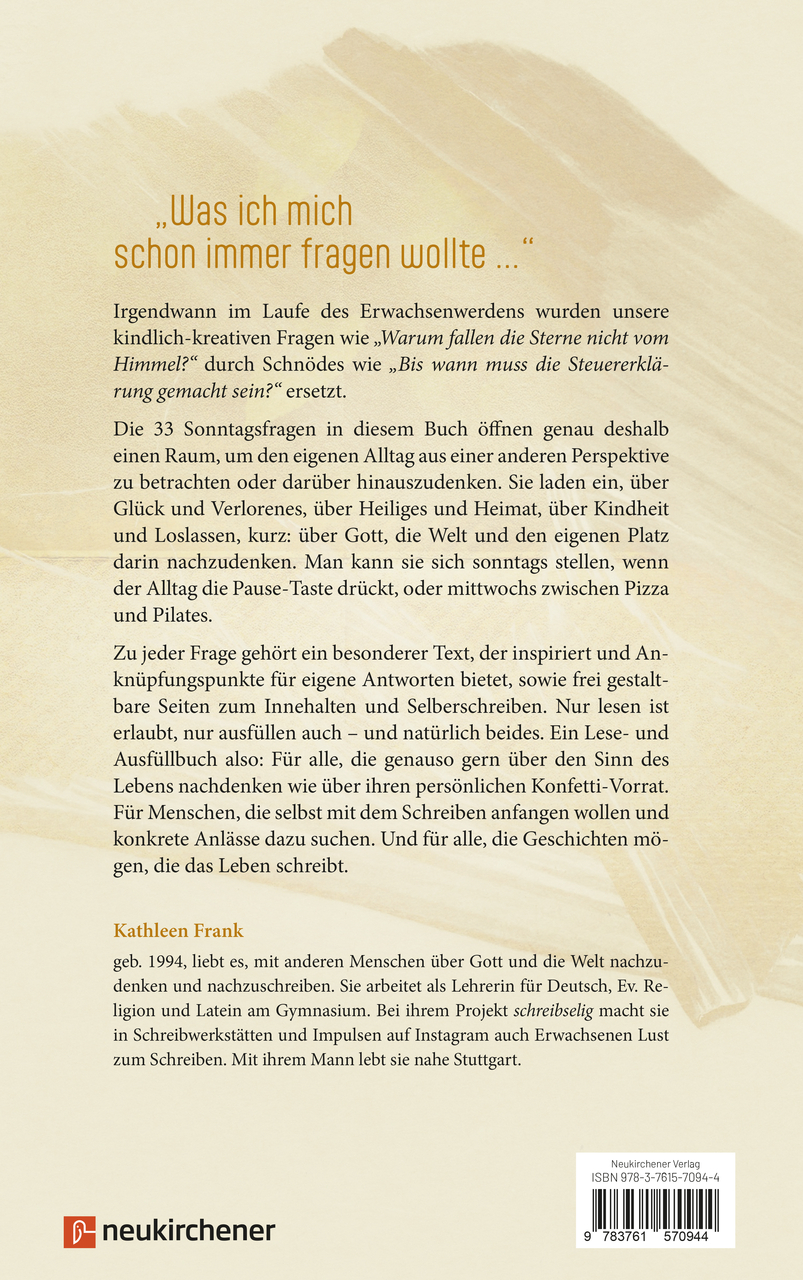 Buch - Sonntagsfragen über Gott, die Welt und mich