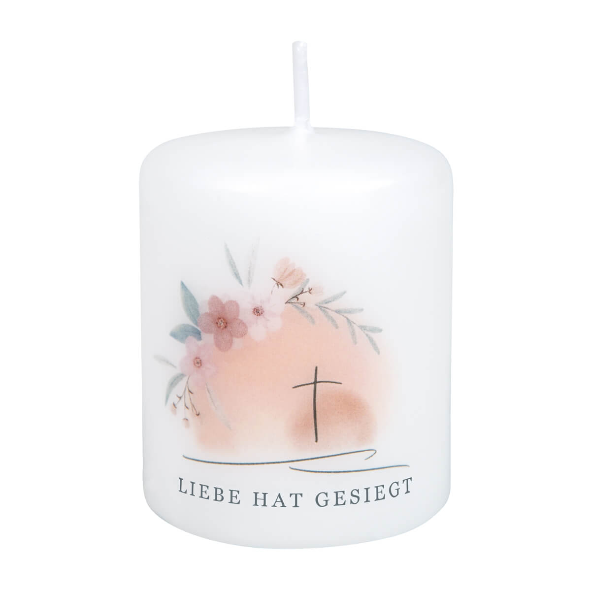 Kerze - Tischkerze Ostern 'Liebe hat gesiegt'