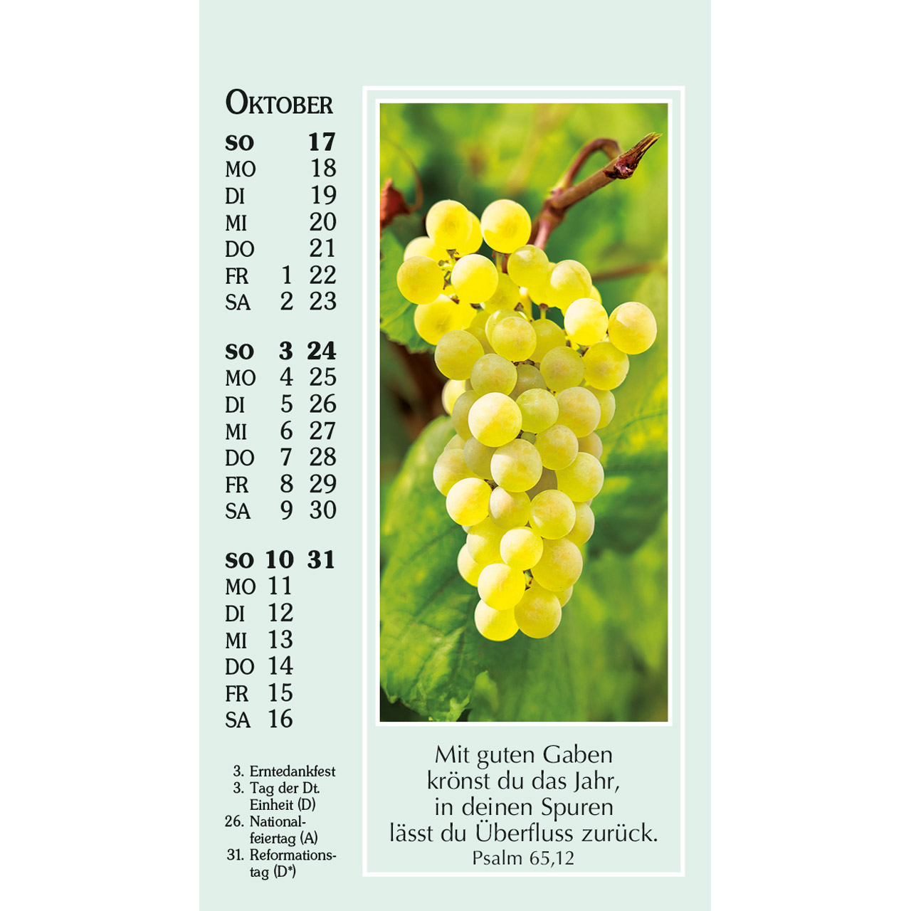 Aufstellkalender - Sonne des Lebens 2027