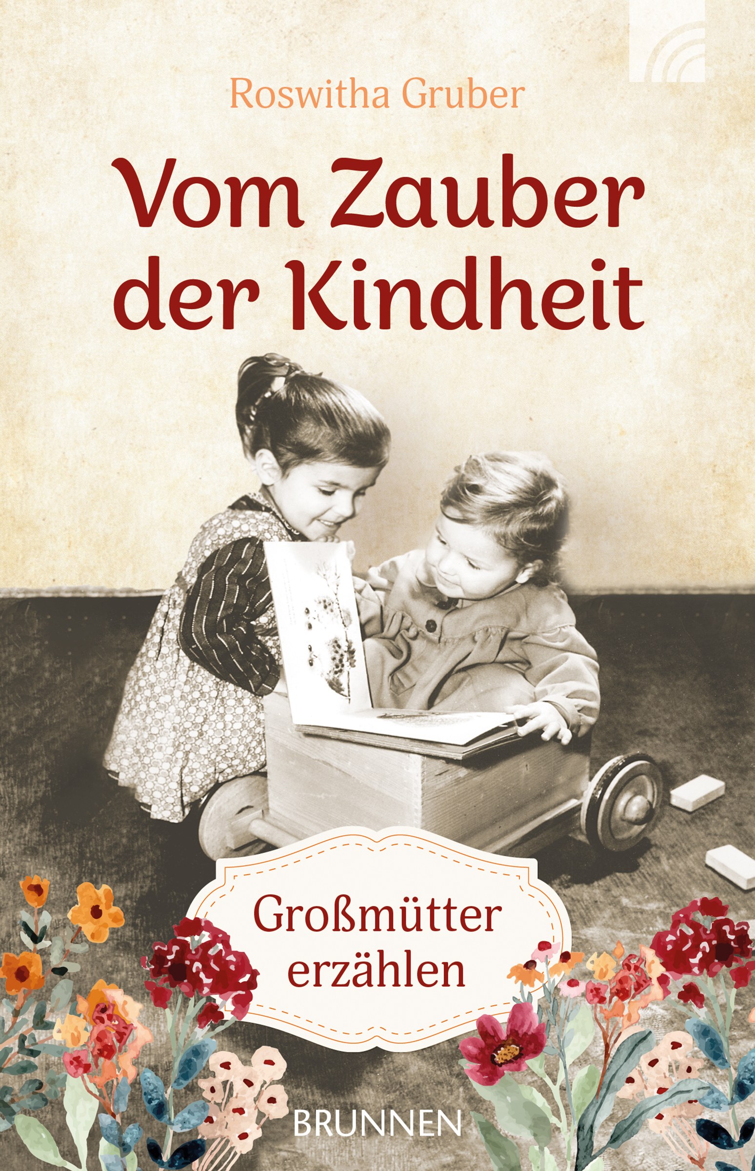 Buch - Vom Zauber der Kindheit - Kinder Bollerwagen Buch Blumen