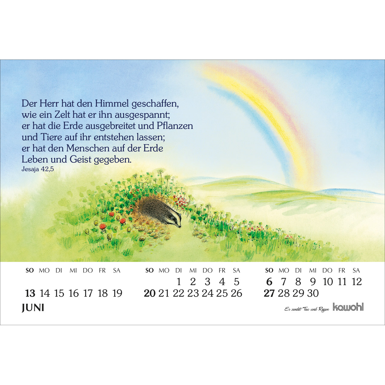 Aufstellkalender - Er sendet Tau und Regen 2027