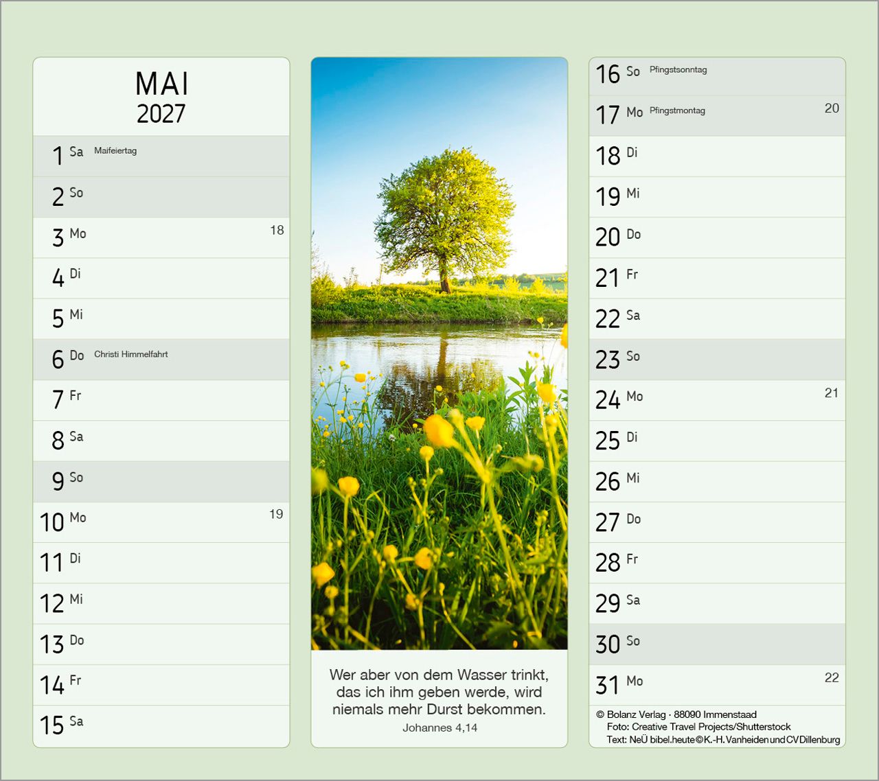Terminkalender - Vormerk-Kalender 2027 mit Bibelversen