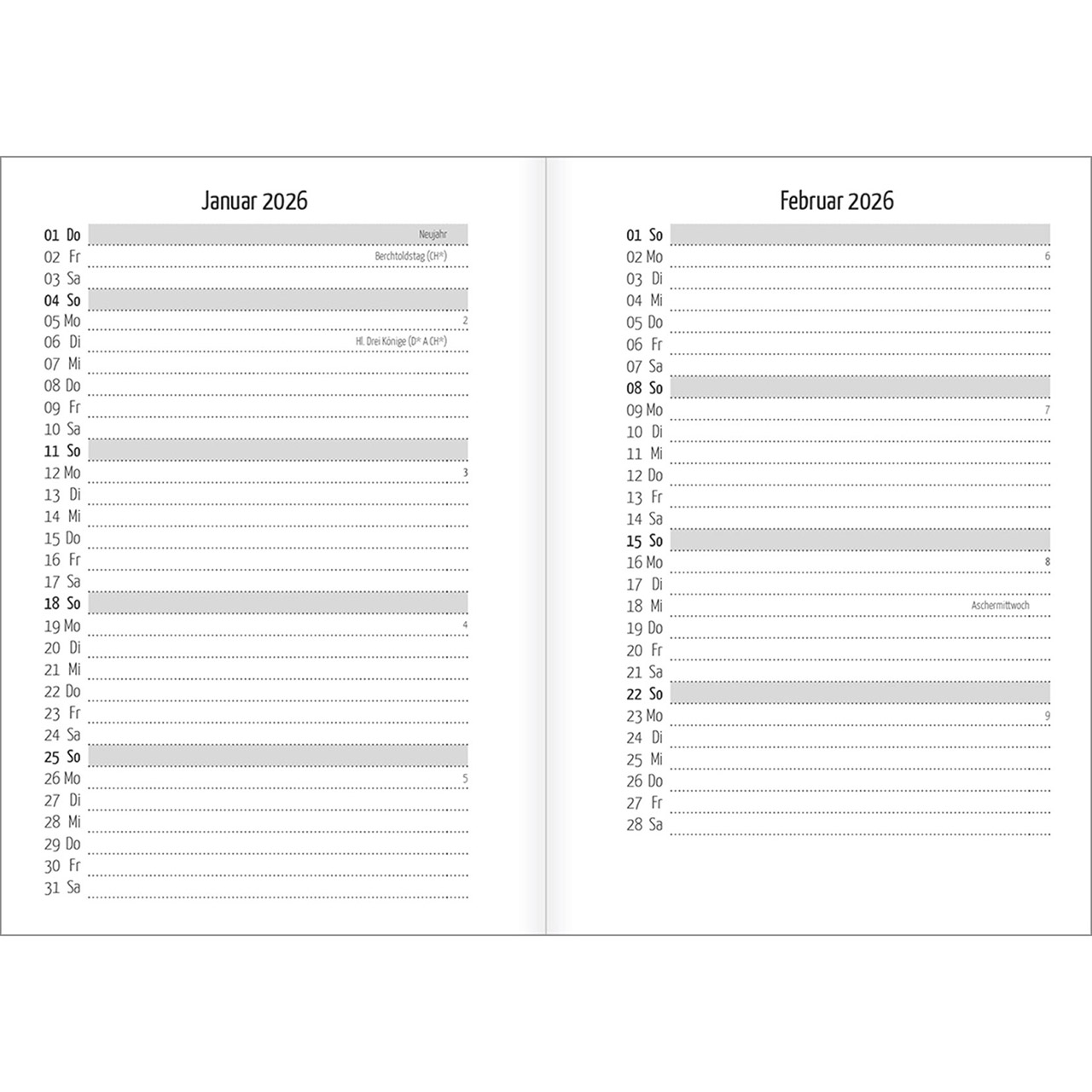 Terminkalender - Tage voller Licht 2026