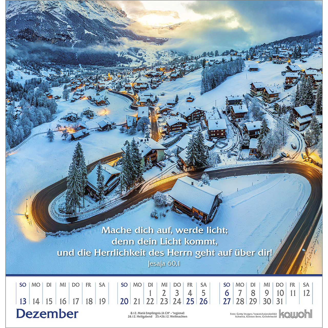Wandkalender - Glanz der Berge 2026