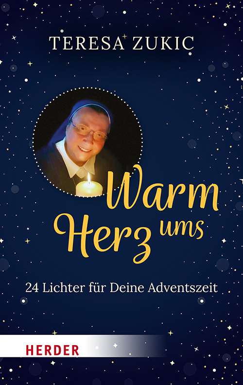 Buch - Warm ums Herz - Frau Nonne Kerze Sterne Muster