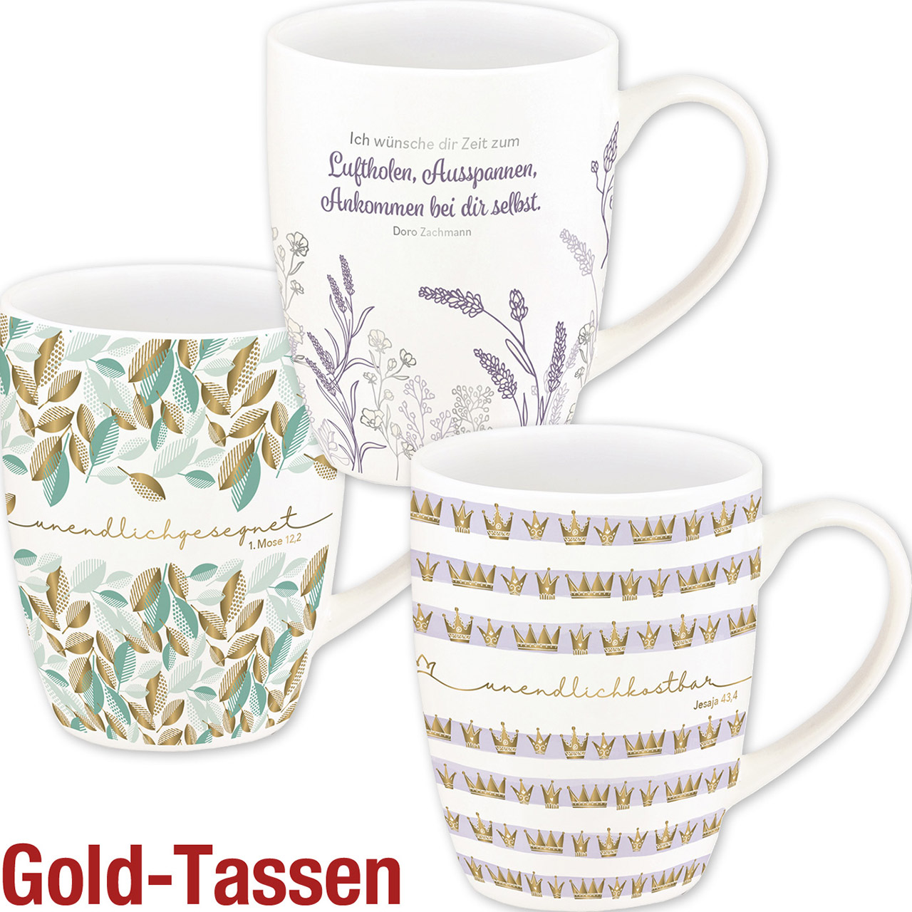 Tasse - Spar-Set: Goldtassen