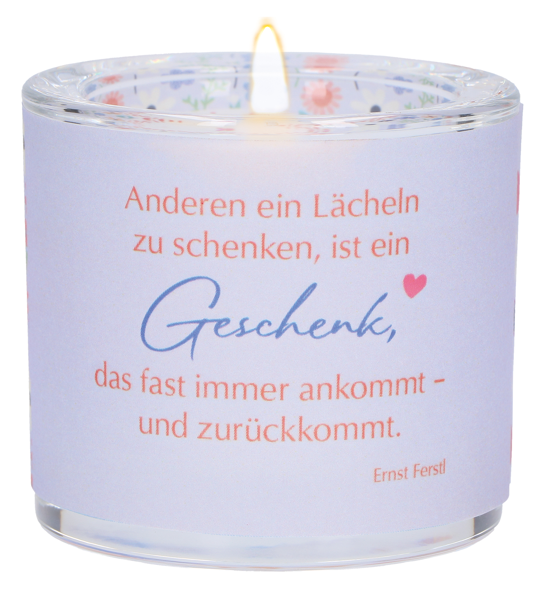 Teelichthalter - Glaswindlicht "Dankeschön"