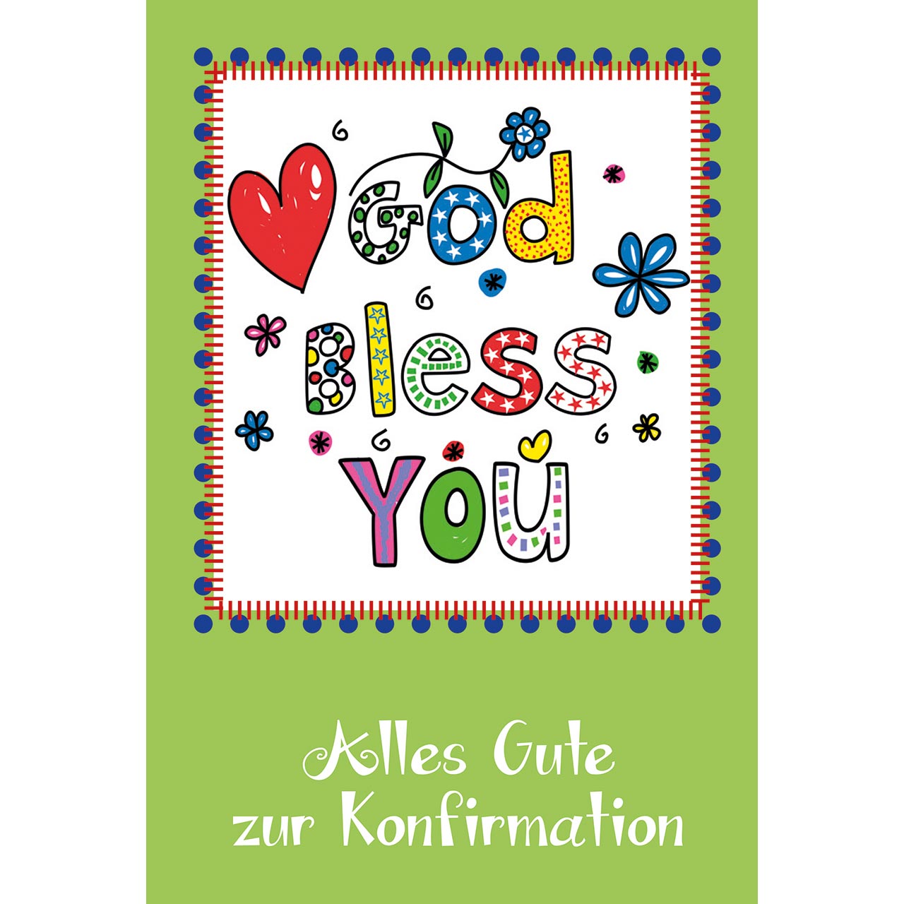 God Bless You Faltkarte - God Bless You - bunte Schrift