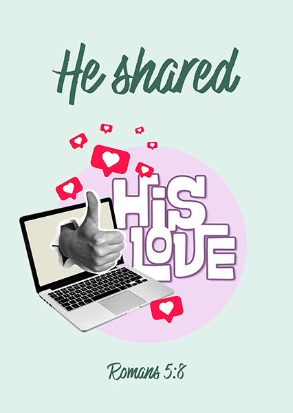 Postkarte - Postkarte 'He shared his Love'