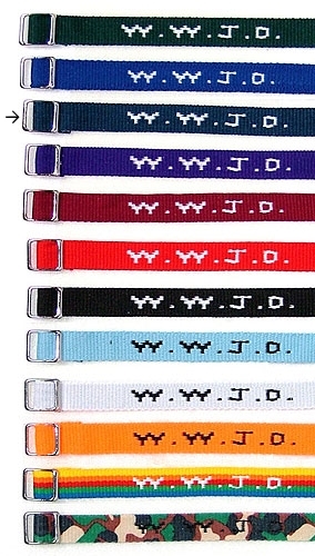 Armband - Armband 'WWJD' gewebt, lila 1 Ex.