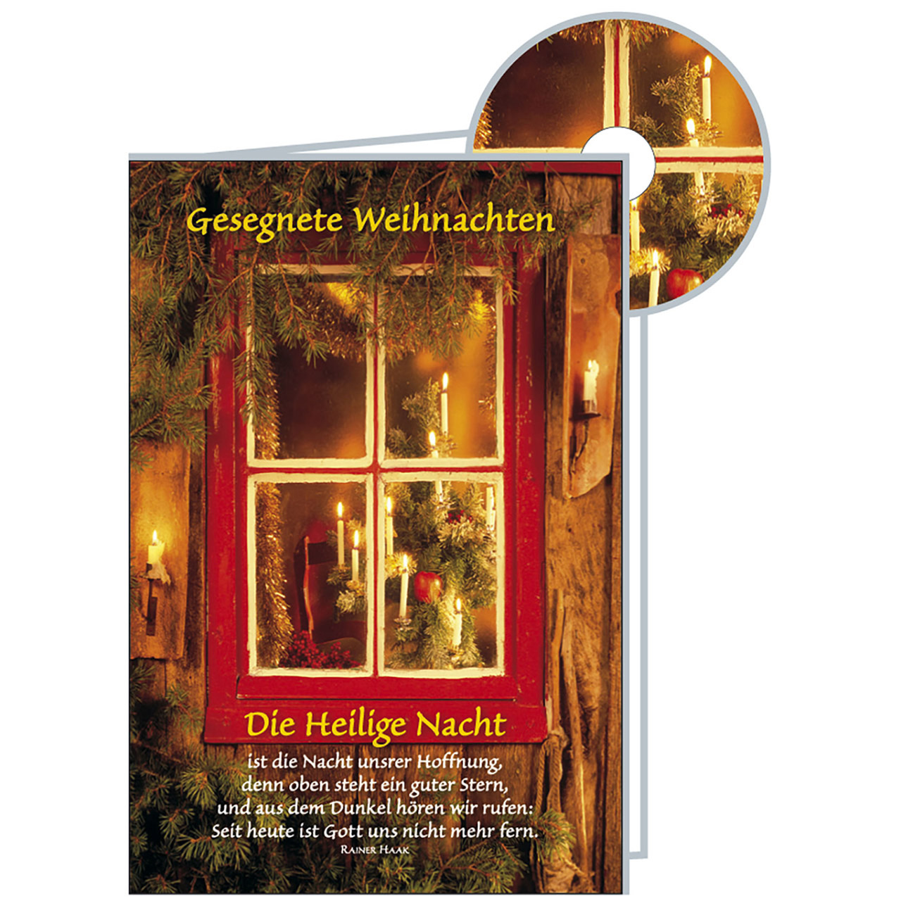 Die Heilige Nacht Faltkarte mit CD - Die Heilige Nacht - Fenster Kerzen