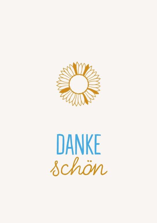 Postkarten - Postkarte 'Dankeschön' 6 Ex. - Postkarte Sonnenblume