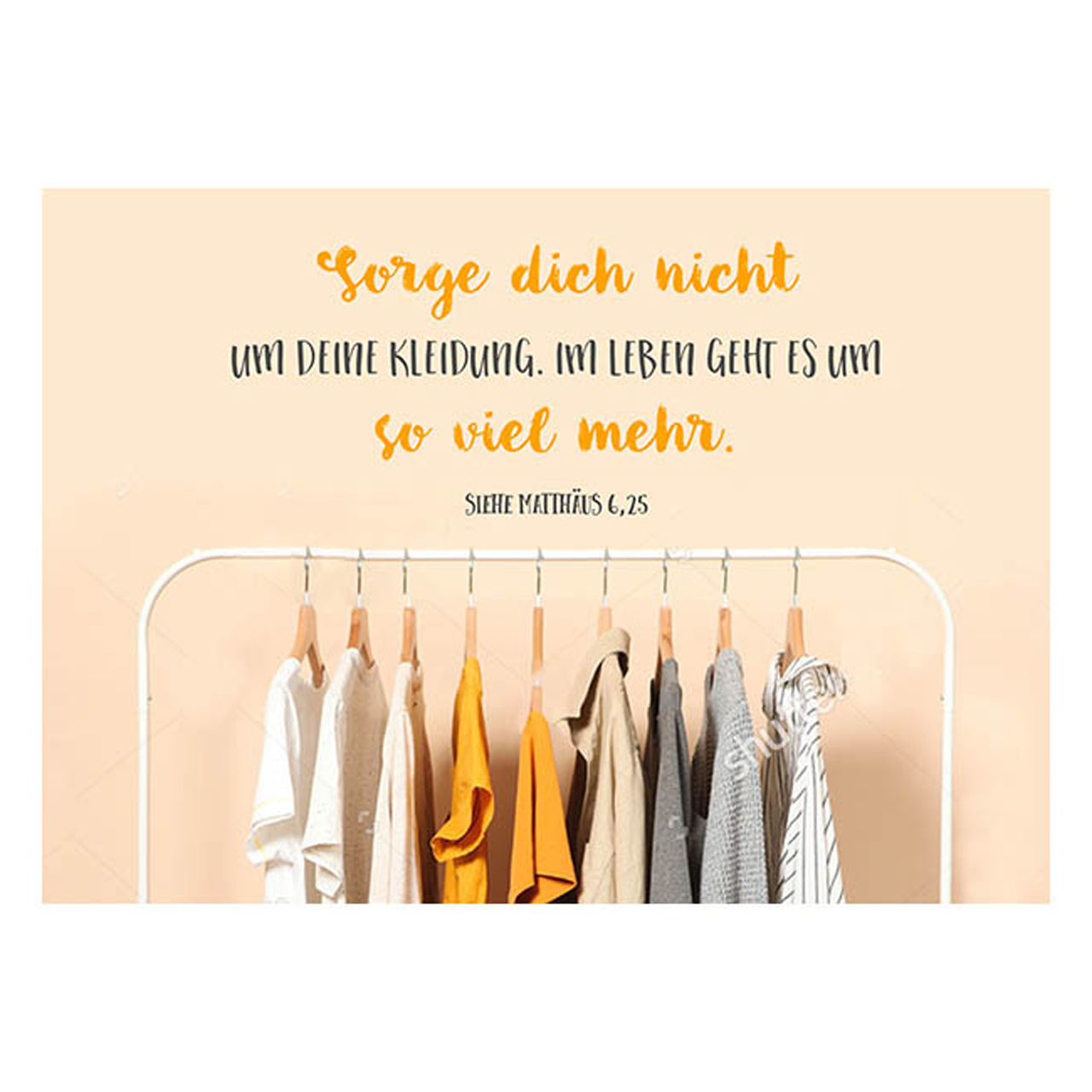 Postkarte - Postkarte 'Sorge dich nicht' (Kleidung) 1EX - Kleiderständer Kleiderbügel Kleidung