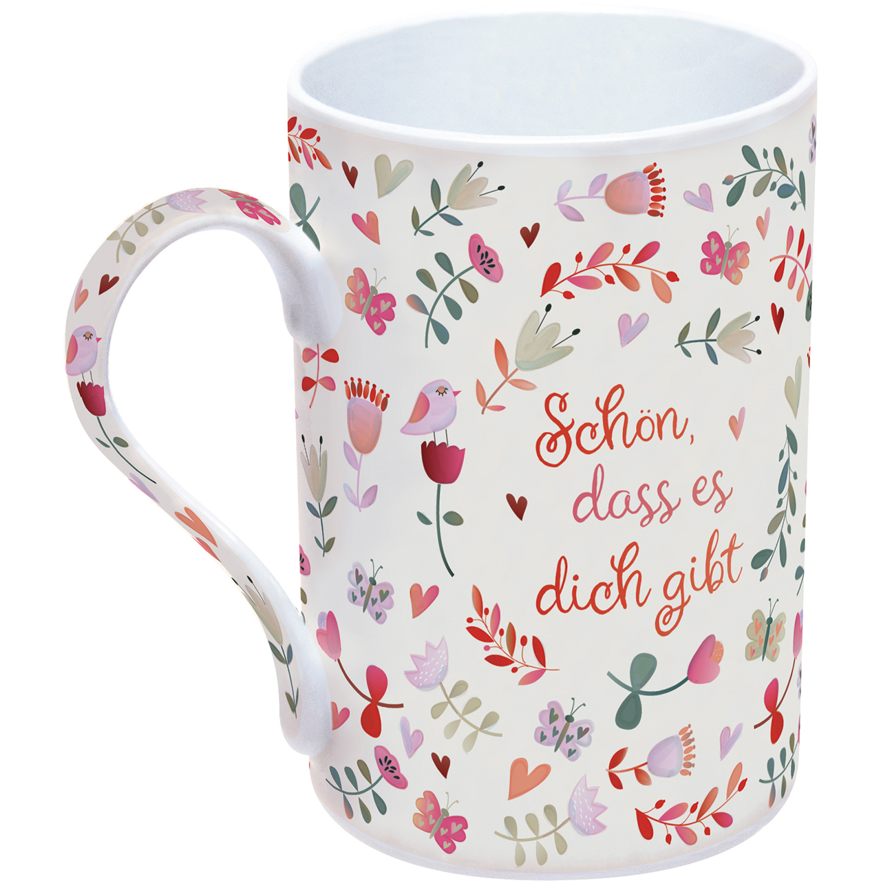 Tasse - Schön, dass es dich gibt - Blumen Aquarell