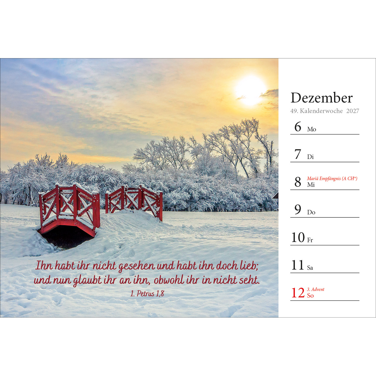 Aufstellkalender - In deine Hand stell ich den Tag 2027