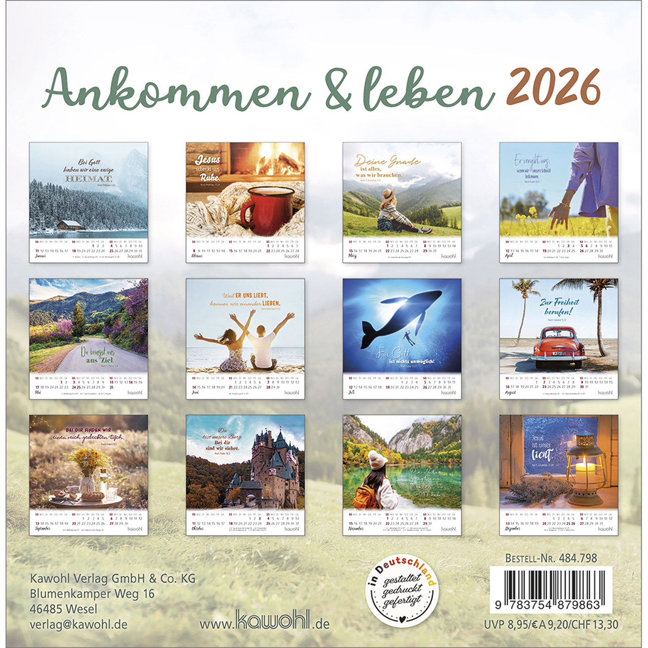 Postkartenkalender - Ankommen & leben 2026