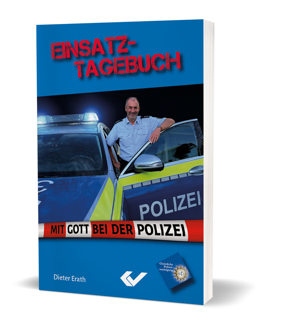 Buch - Einsatztagebuch - Polizist Polizeiauto Absperrband Mann