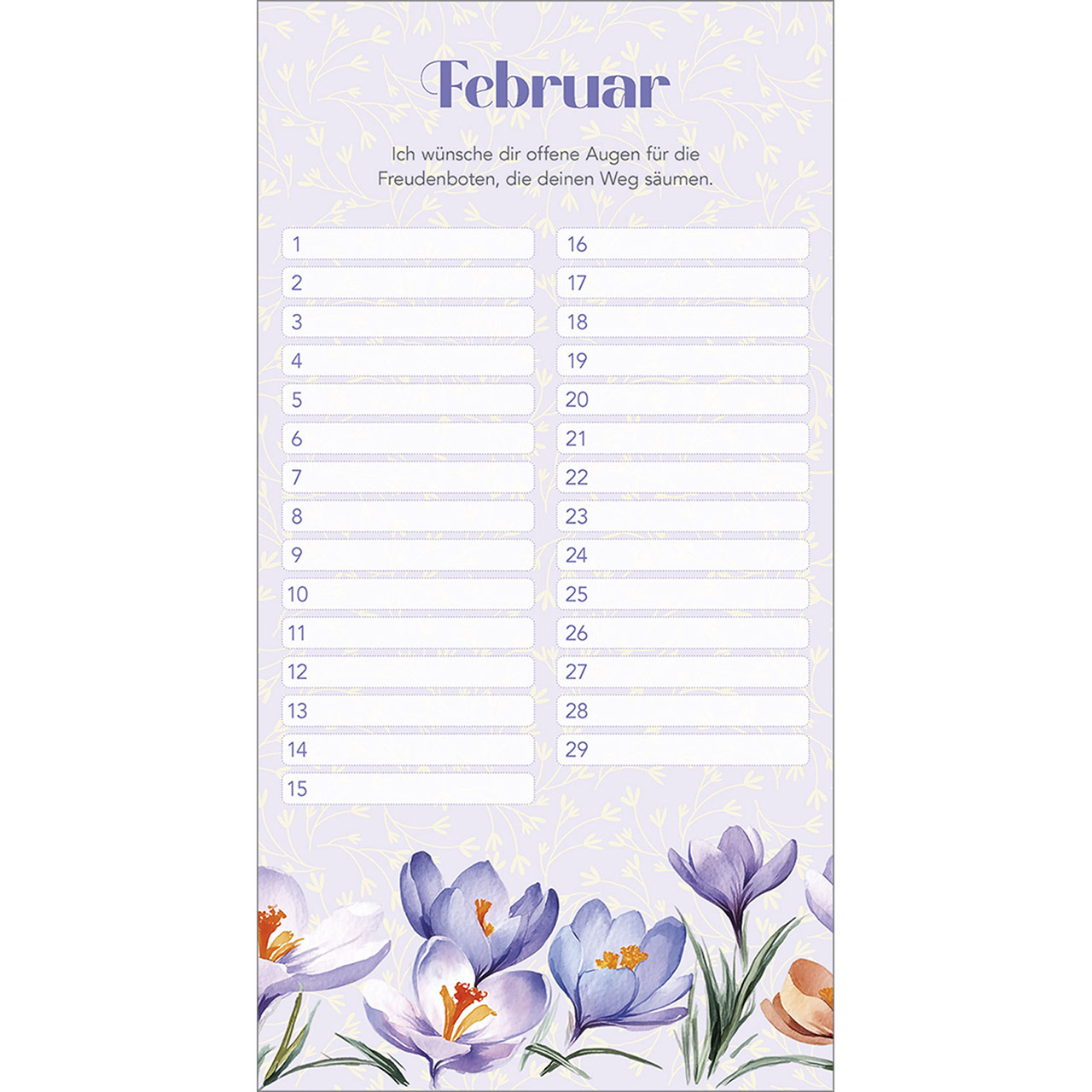 Immerwährender Kalender - Dankbar für dich - Aquarell Blumen